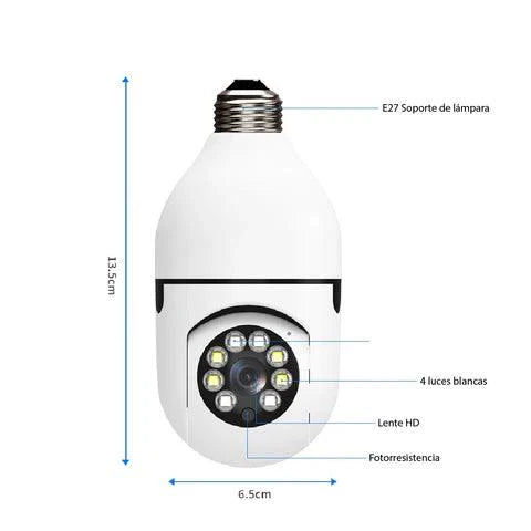 CÁMARA HYPERVISION™ WIFI - BOMBILLO ROBOTICA PANORAMICA 360